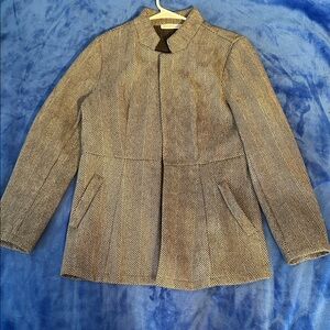 Women's Herringbone Pea Coat - Gray